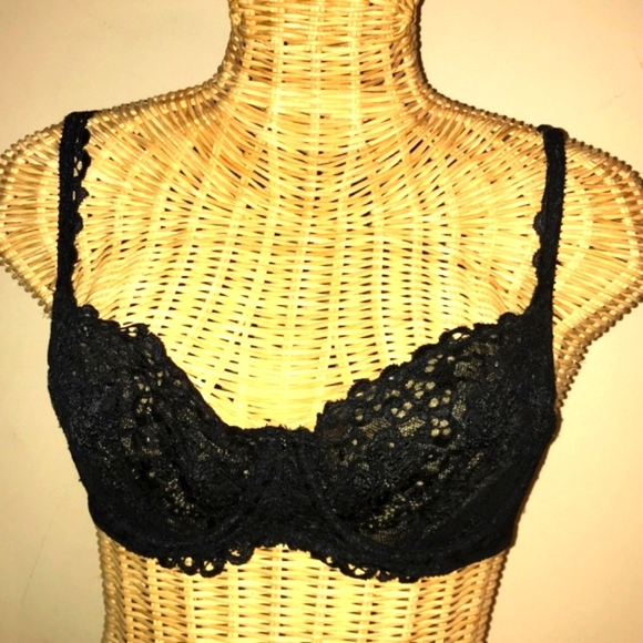 Victoria's Secret Unlined Lace Demi Bra 36D Black - Picture 1 of 7